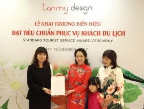 Tan My Design receives the Certificate of Standard Tourist Service 14.11.2017 - by the Hanoi Department of Tourism